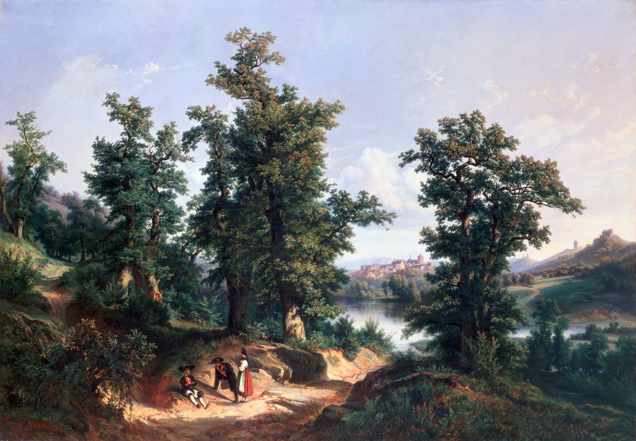 Sisäänkäynti Savernen metsään, 1838 tekijältä Edouard Jean Marie Hostein