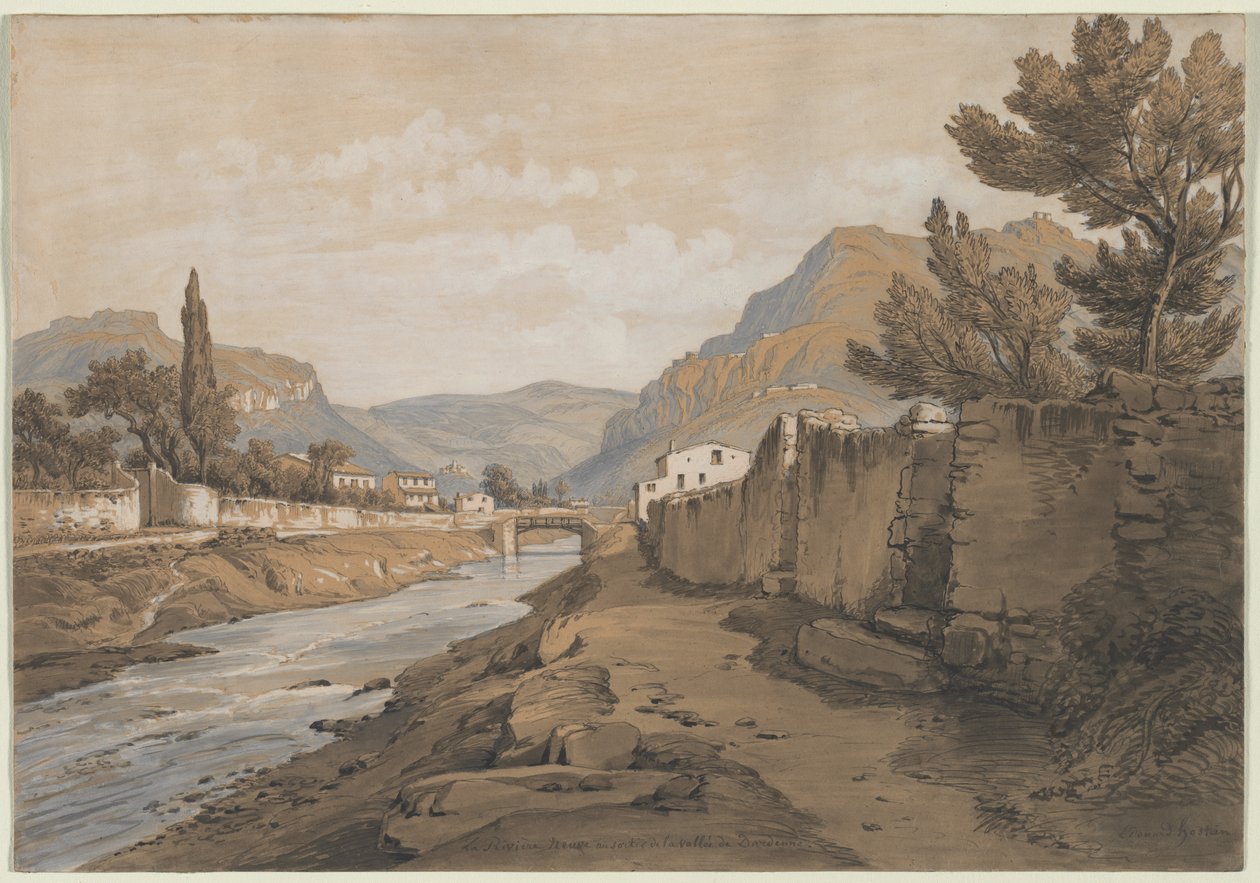 Neuve-joki Dardennen laakson päässä, 1800-luku. tekijältä Edouard Jean Marie Hostein