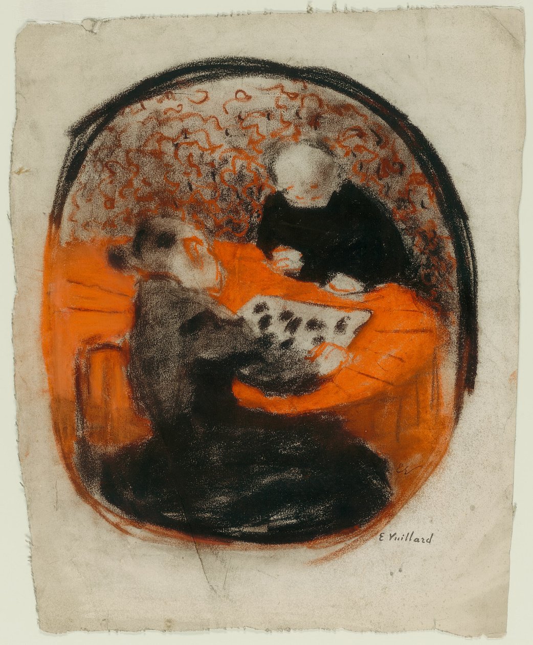 Taiteilijan äiti pelaa tammea tekijältä Édouard Jean Vuillard