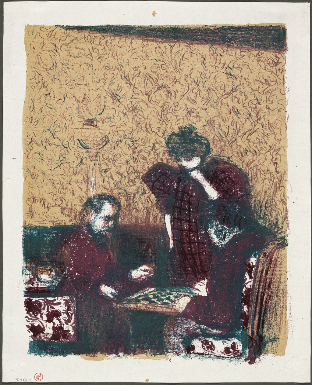 The Game of Checkers, levy yksi alkaen Landscapes ja Interiors tekijältä Édouard Jean Vuillard