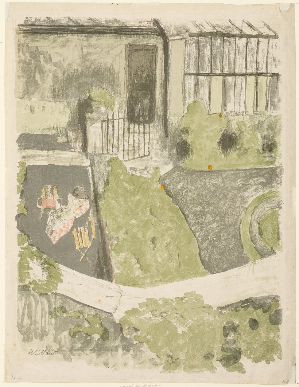 Puutarha studion edessä tekijältä Édouard Jean Vuillard