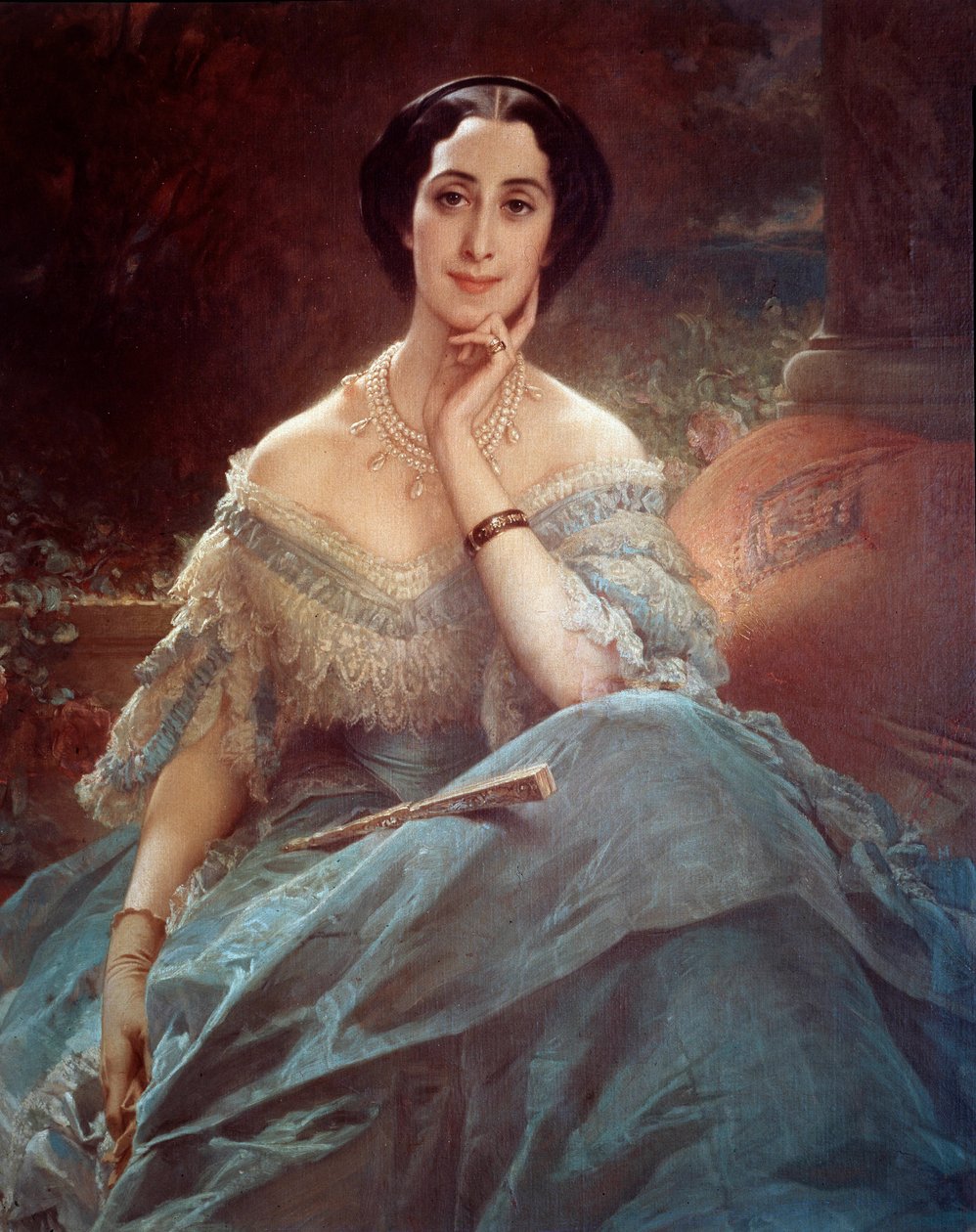 Muotokuva kreivitär Hallez Claparedesta, vaikutuksen Eugenien kunniarouvasta (1826-1920) Edouard Louis Dubufen (1820-1883) maalaus tekijältä Edouard Louis Dubufe