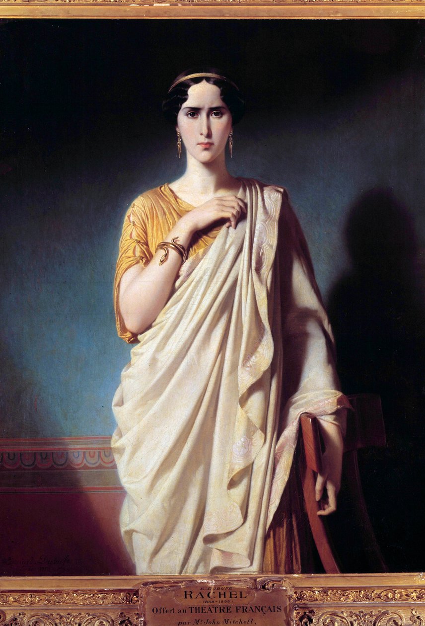 Muotokuva Elisabeth Felixistä nimeltä Mademoiselle Rachel (1821-1858) näyttelijänä Edouard Louis Dubufen (1820-1883) maalaus tekijältä Edouard Louis Dubufe
