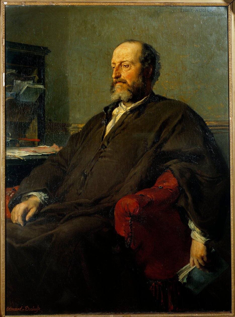 Guillaume Victor Augierin (1820-1889) näytelmäkirjailijan muotokuva Edouard Louis Dubufen (1820-1883) maalaus 1877 Su. 1,31x0,98 m tekijältä Edouard Louis Dubufe