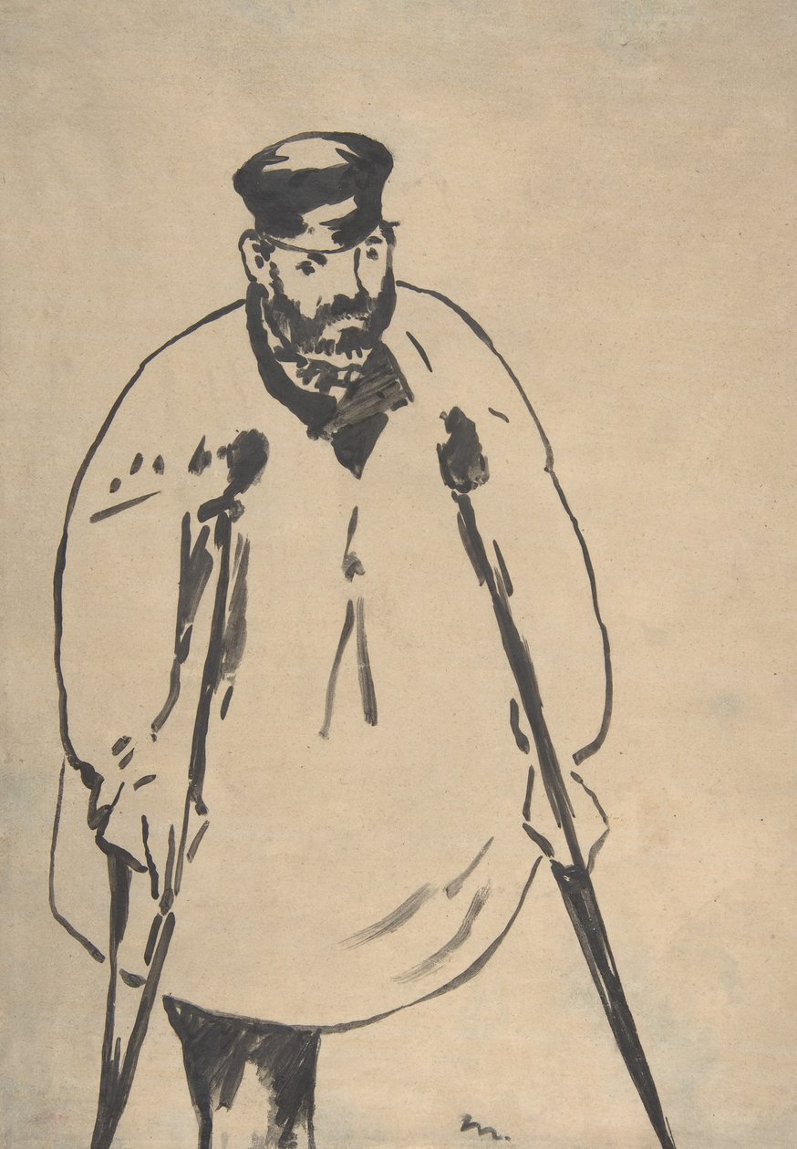 Mies kainalosauvoilla, 1878. tekijältä Édouard Manet
