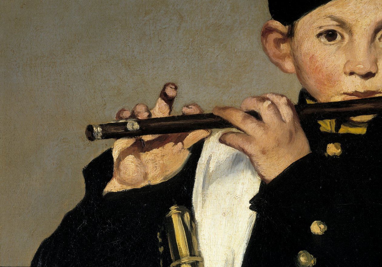 Huilun soittaja. Yksityiskohta. Edouard Manet