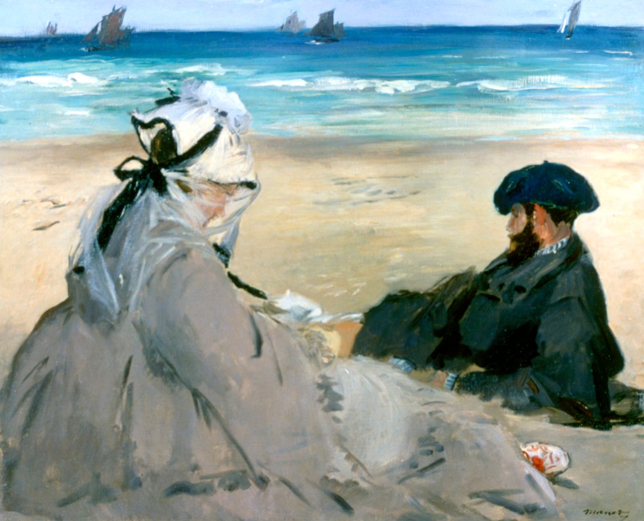 Rannalla, 1873 tekijältä Édouard Manet