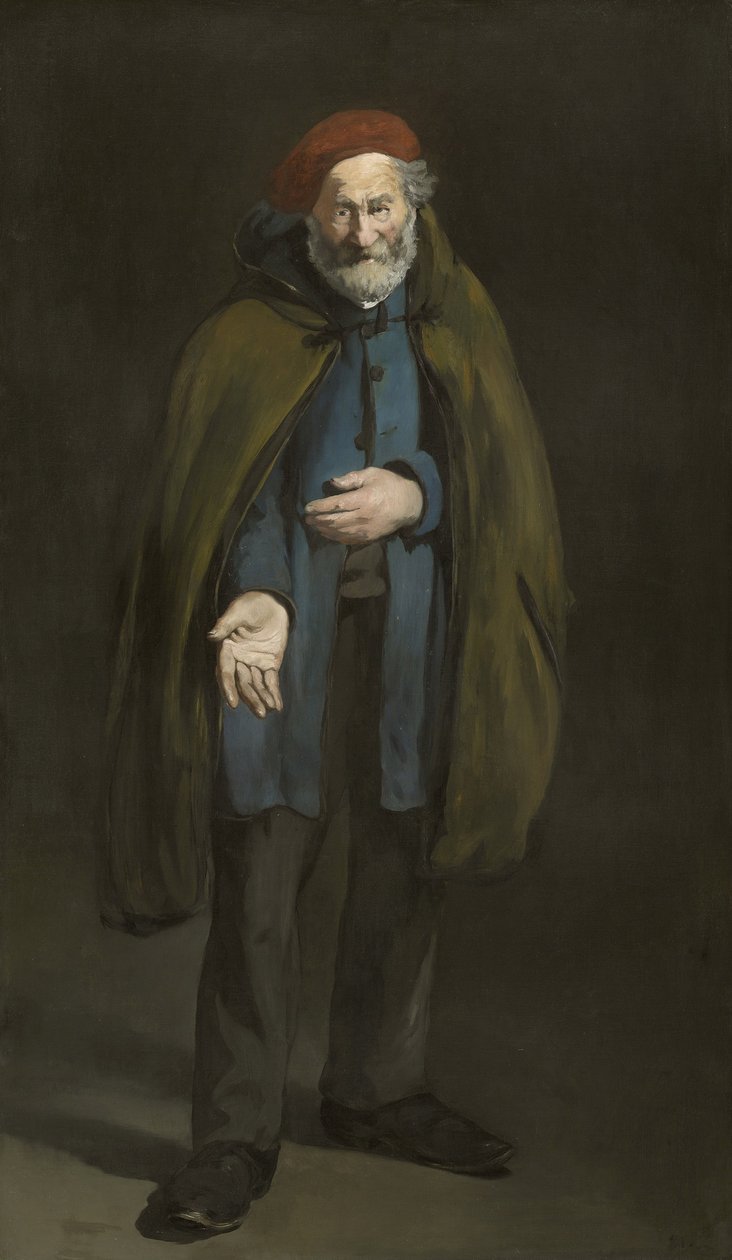 Kerjäläinen, jolla on duffelitakki tekijältä Édouard Manet