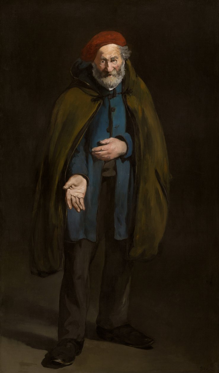 Kerjäläinen duffelitakki päässä (filosofi) tekijältä Édouard Manet