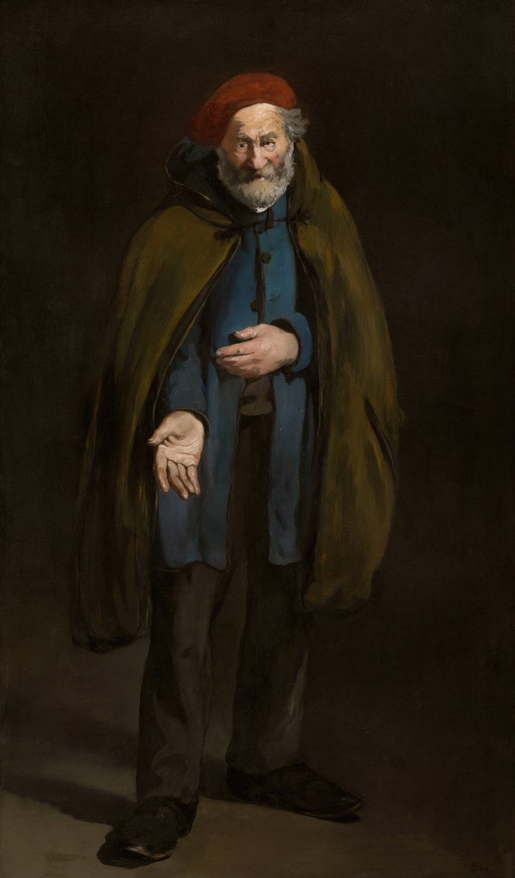 Kerjäläinen duffelitakkin kanssa Filosofi, 186567. tekijältä Édouard Manet