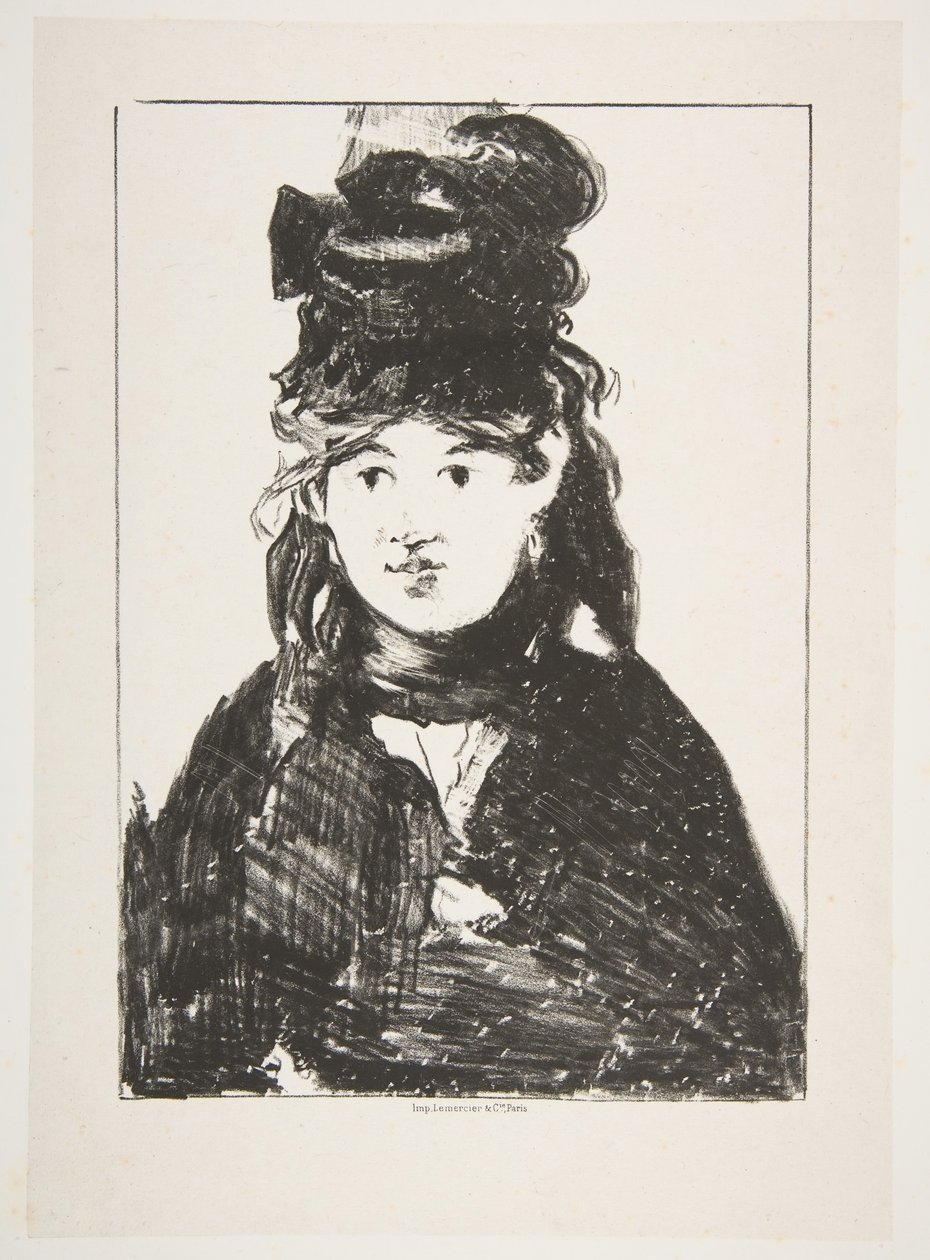 Berthe Morisot mustassa, 1872-74. tekijältä Édouard Manet