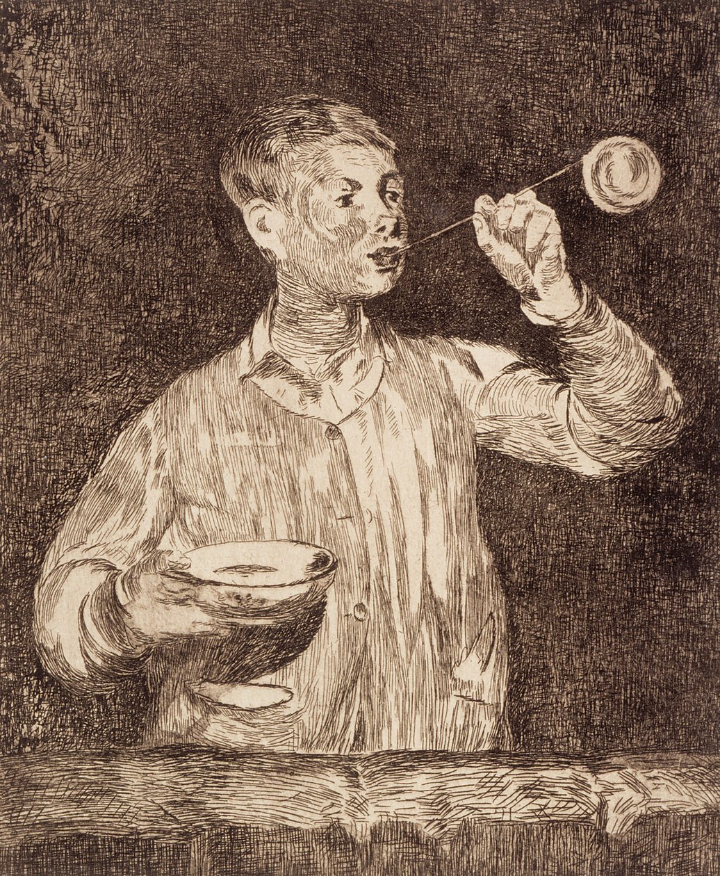 Saippuakuplia puhaltava poika tekijältä Édouard Manet