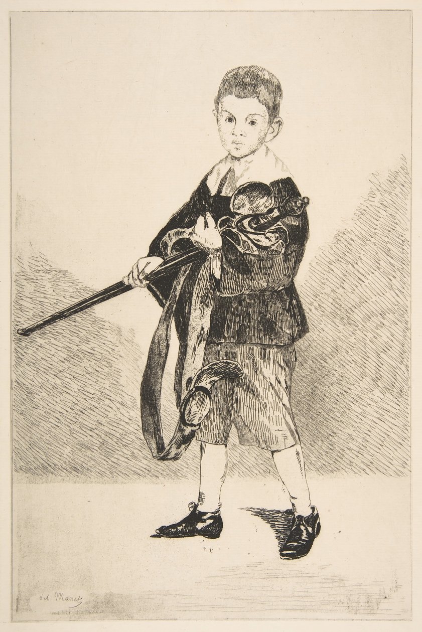 Poika miekalla, käännetty vasemmalle, 1862. tekijältä Édouard Manet