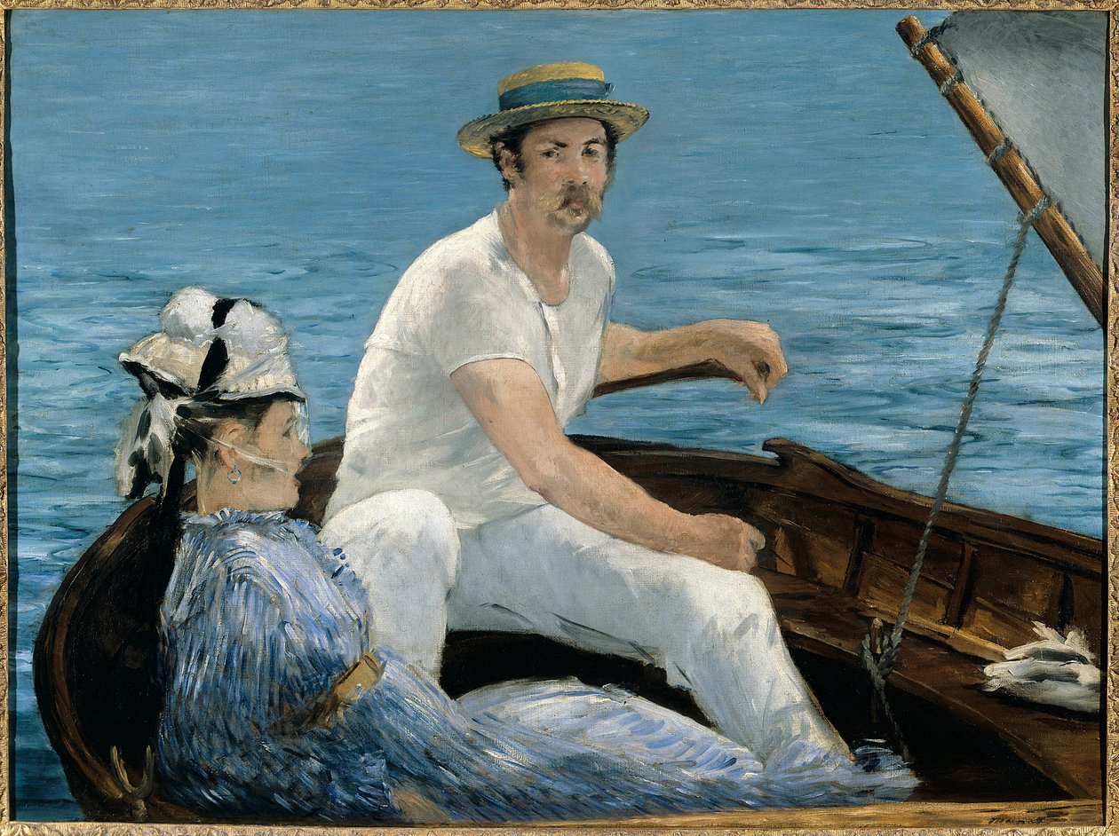 Veneellä Edouard Manetin (1832-1883) maalaus 1874 su. 0,97 x 1,30 m. New York. Metropolitan museo tekijältä Édouard Manet