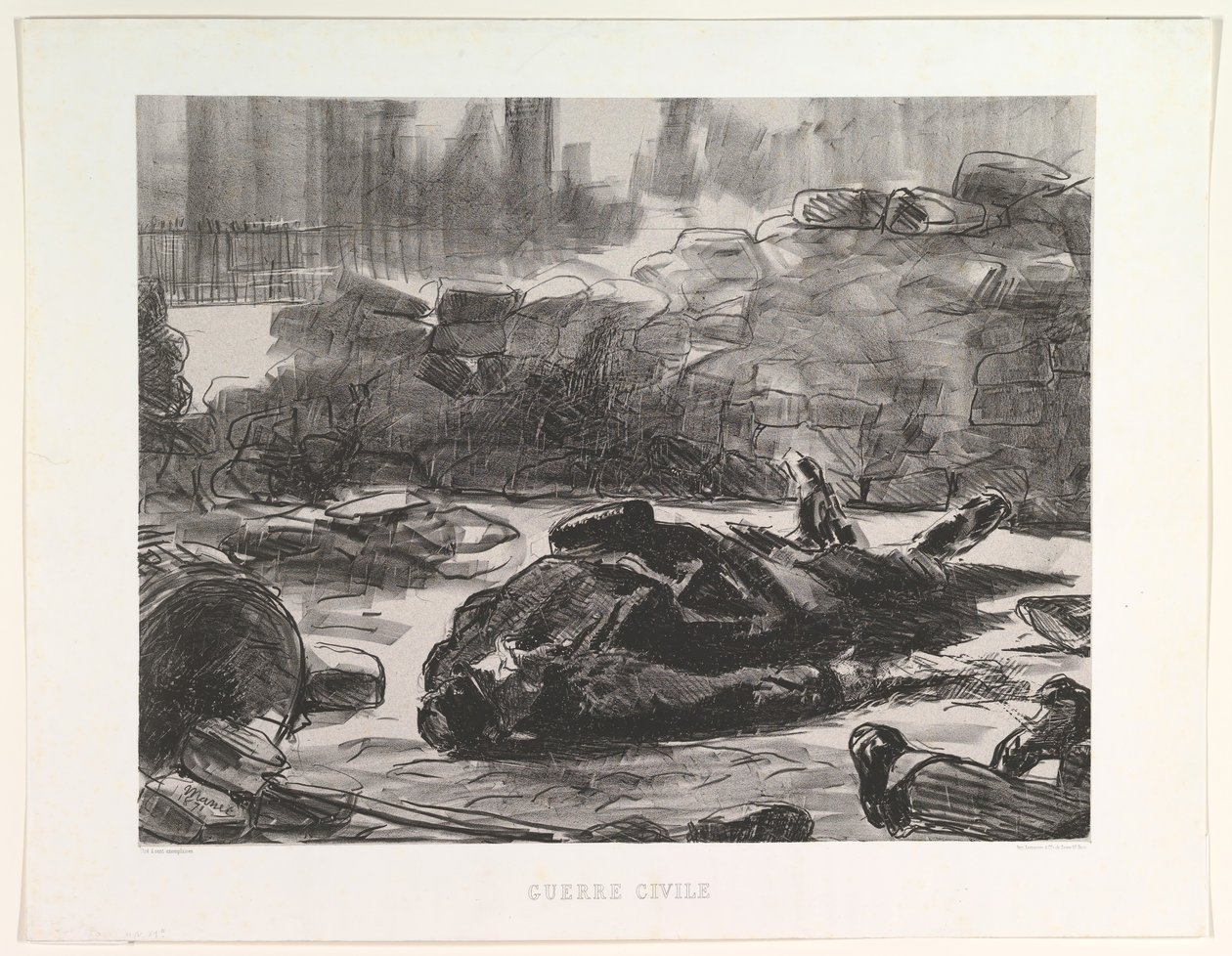 Sisällissota Sisällissota, 1871-73, julkaistu 1874. tekijältä Édouard Manet