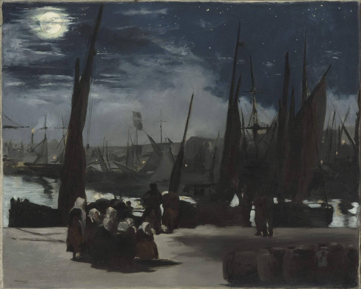 Moonlight Boulognen satamassa Moonlight Boulognen satamassa, 1869. tekijältä Édouard Manet