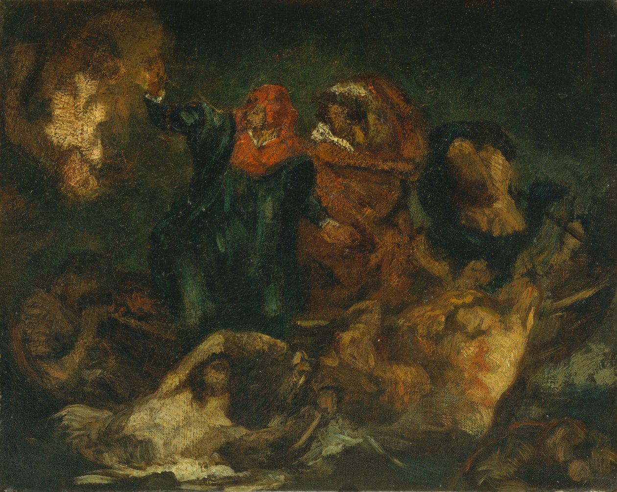 Kopio Delacroixs Bark of Danten mukaan, n. 1859. tekijältä Édouard Manet