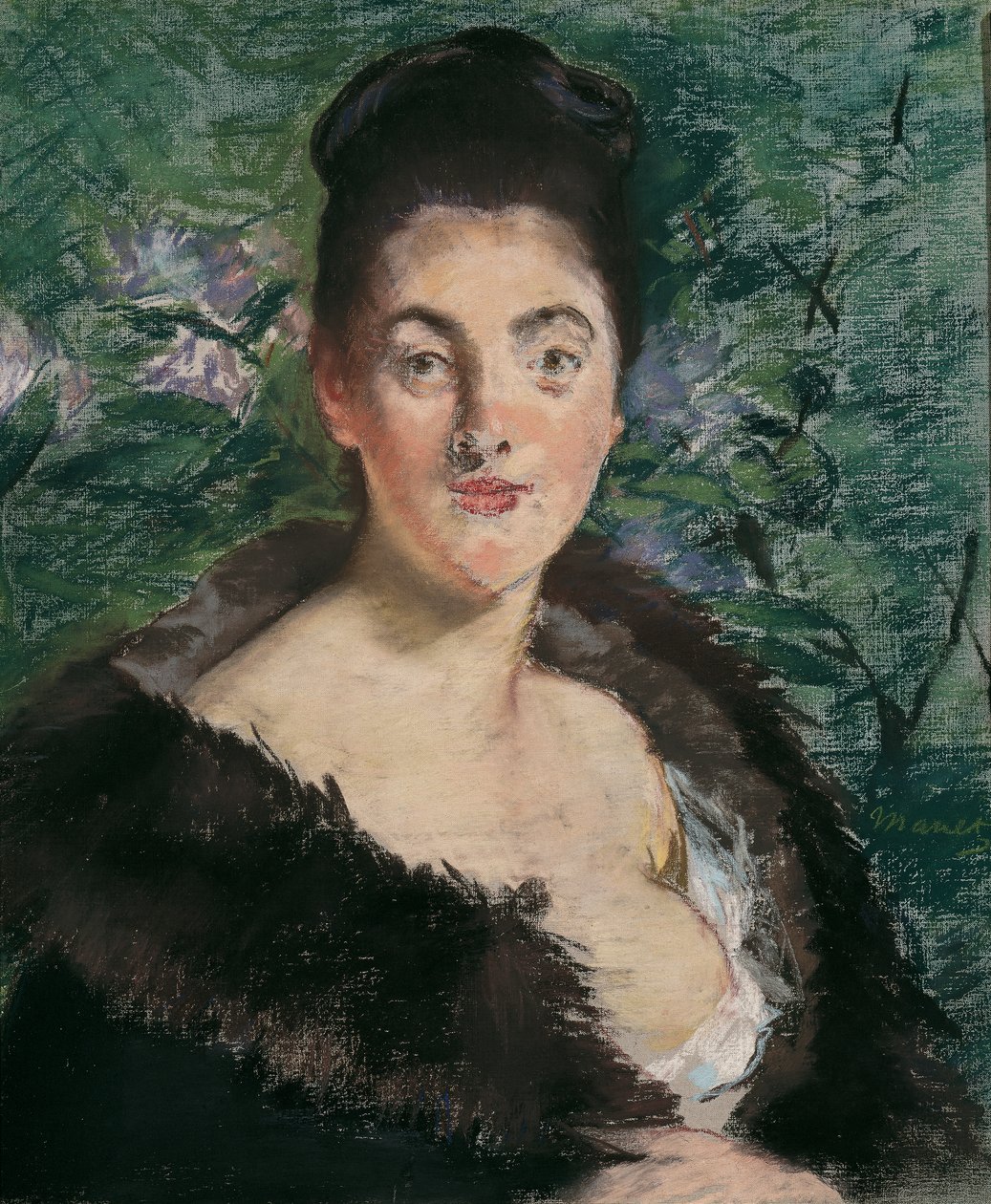 nainen turkissa tekijältä Édouard Manet