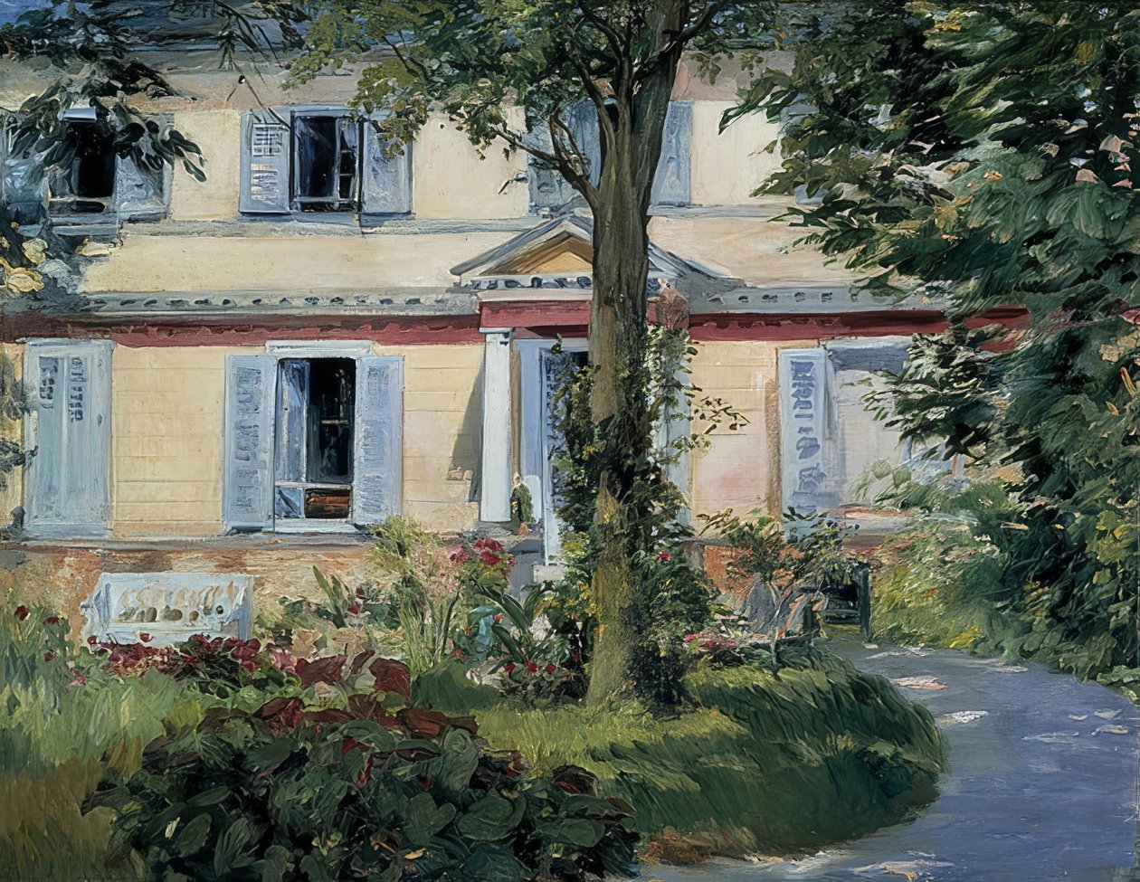 Talo Rueilissa. 1882 tekijältä Édouard Manet