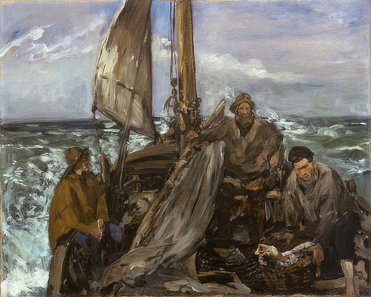 Meren työntekijät. 1873 tekijältä Édouard Manet