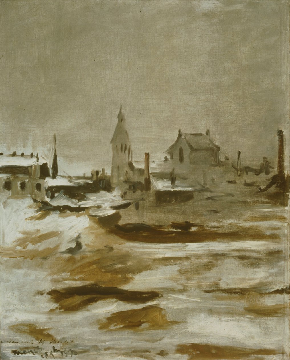 "Lumivaikutus Petit-Montrougessa", 1870 tekijältä Édouard Manet
