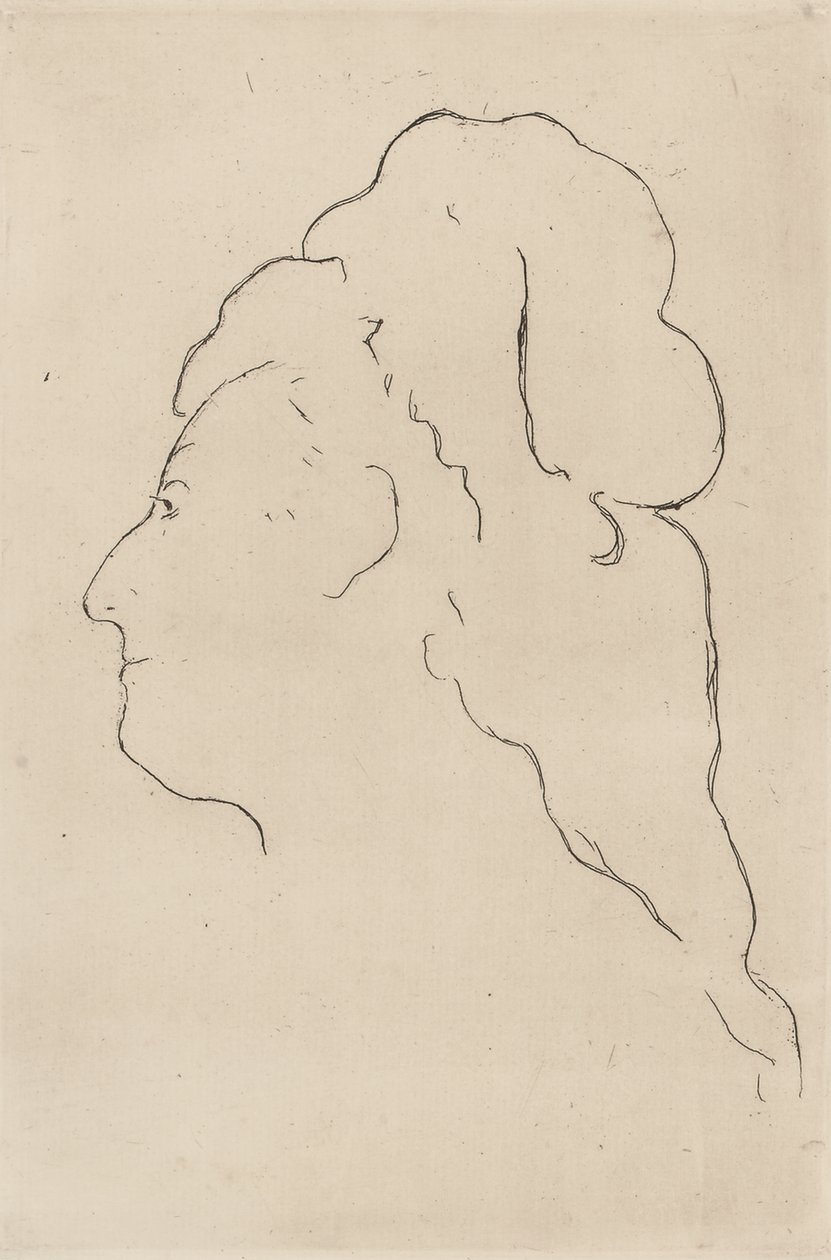Eva Gonzales, profiili käännetty vasemmalle, 1870 tekijältä Édouard Manet