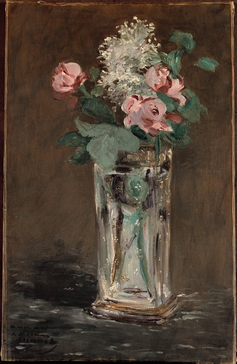 Kukat kristallimaljakossa (öljy kankaalle) tekijältä Édouard Manet