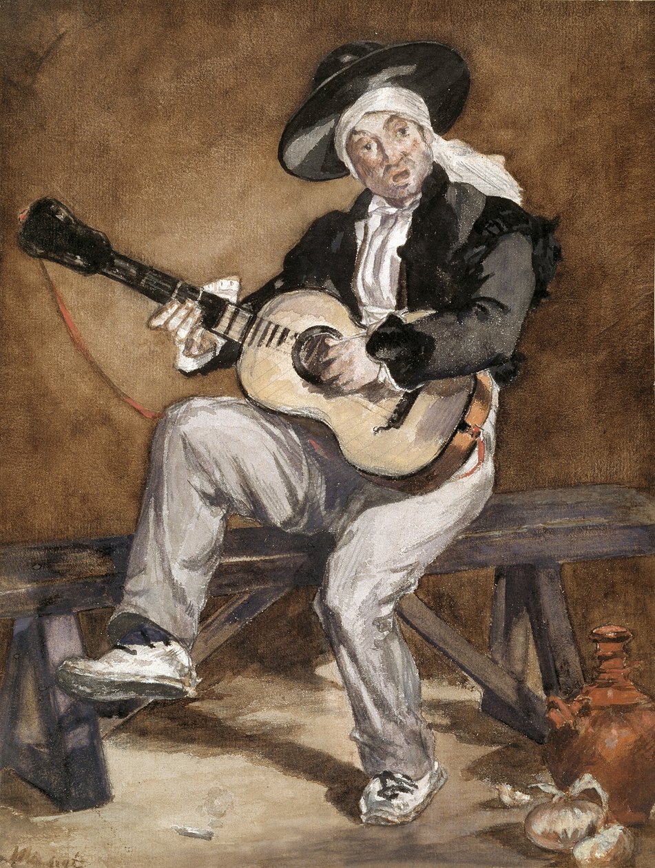 Ranskalainen:  Le Chanteur espagnol Espanjalainen laulaja tekijältä Édouard Manet