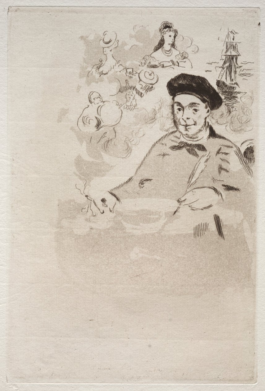 Etukappale Theodore de Banvillen Les Balladesin painokselle. tekijältä Édouard Manet