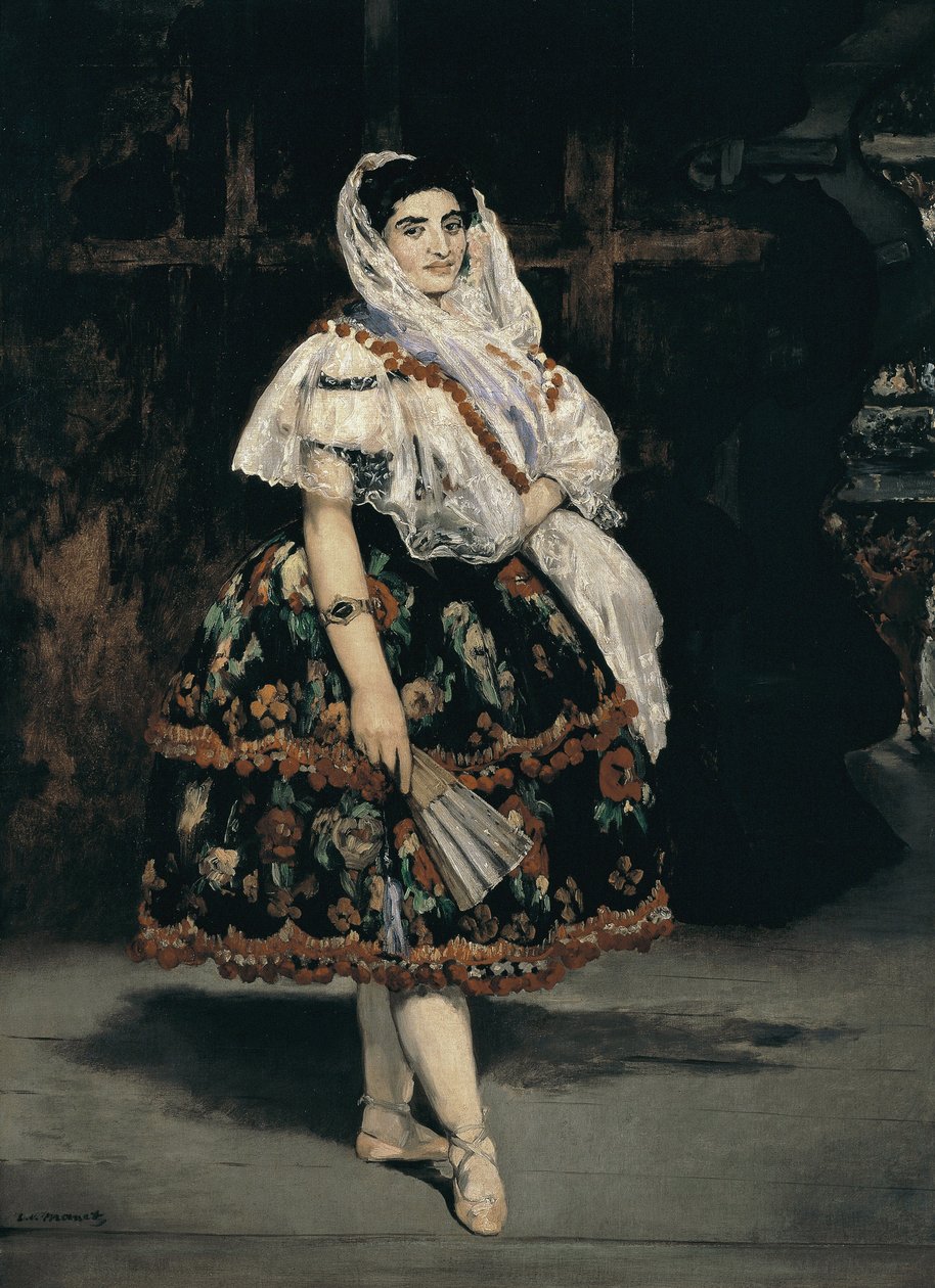 Täyspitkä muotokuva Lola de Valenciasta - öljy kankaalle tekijältä Édouard Manet