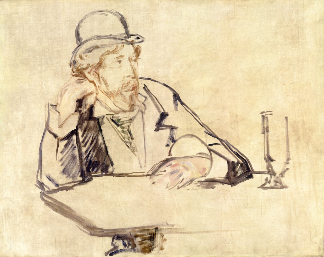 George Moore 1852-1933 kahvilassa, 1878 tai 1879 tekijältä Édouard Manet
