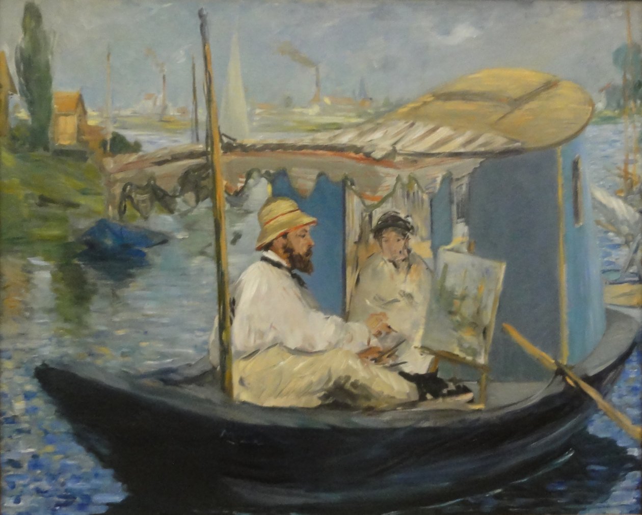 Saksa: Die Barke Claude Monet maalaamassa ateljeeveneessään tekijältä Édouard Manet