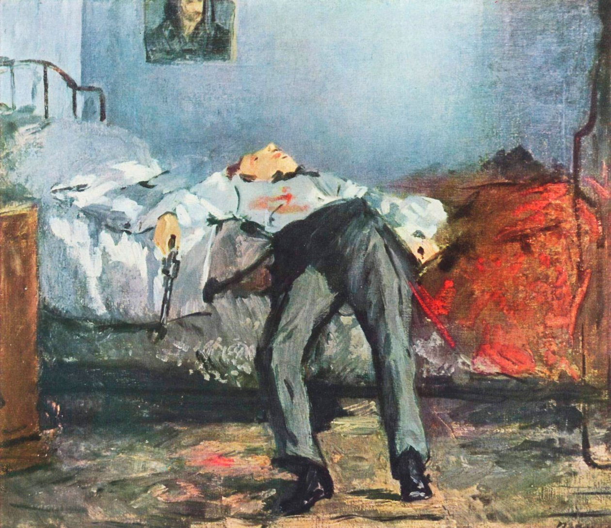 Saksa: Le Suicidé Itsemurhaaja [Itsemurhan tehnyt mies]. tekijältä Édouard Manet