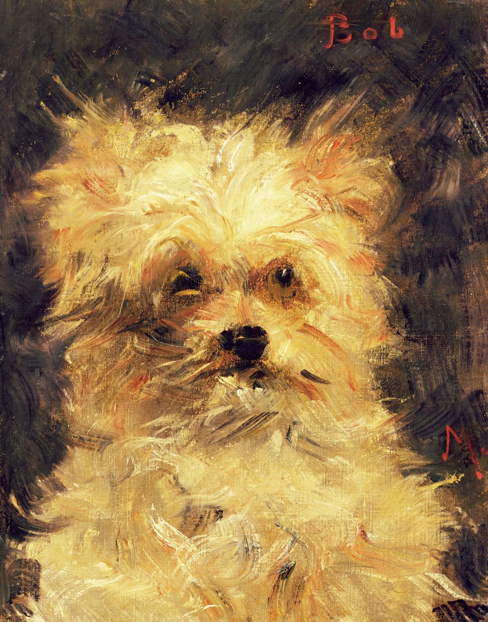 Koiran pää - Bob, 1876 tekijältä Édouard Manet