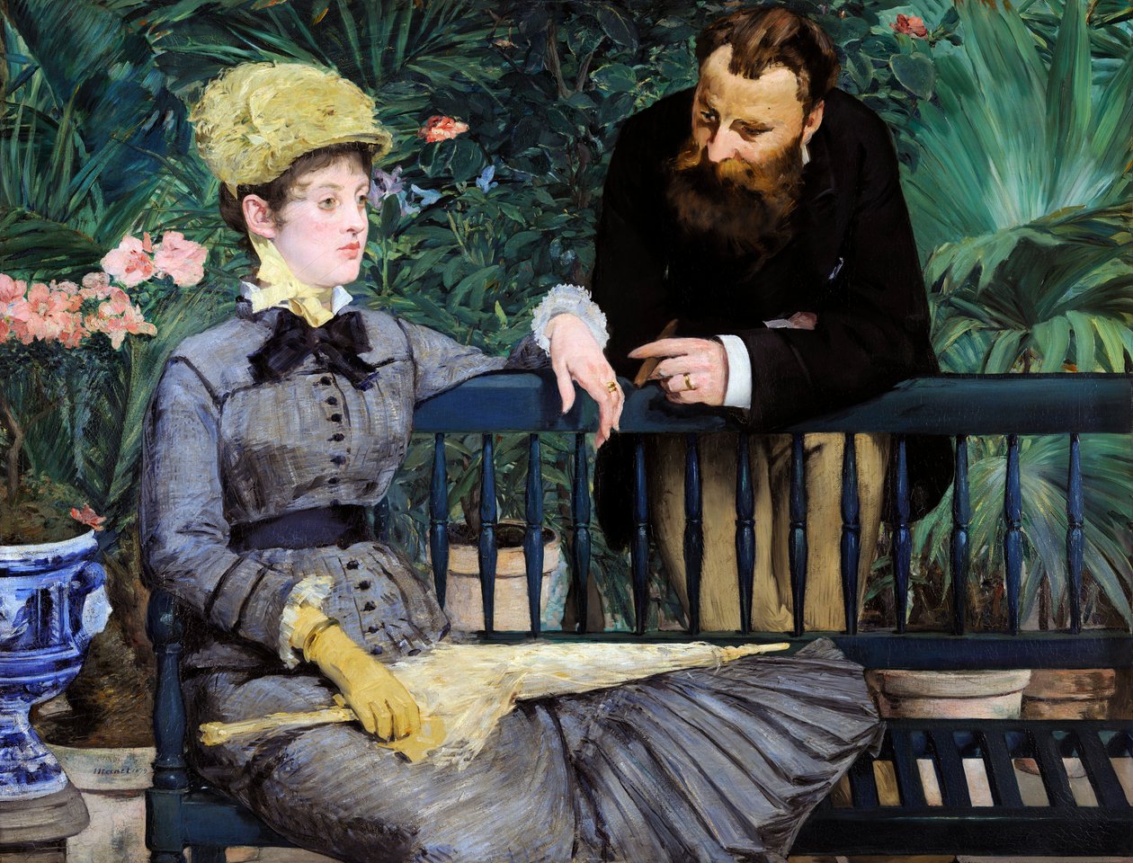 Talvipuutarhassa, 1879 tekijältä Édouard Manet