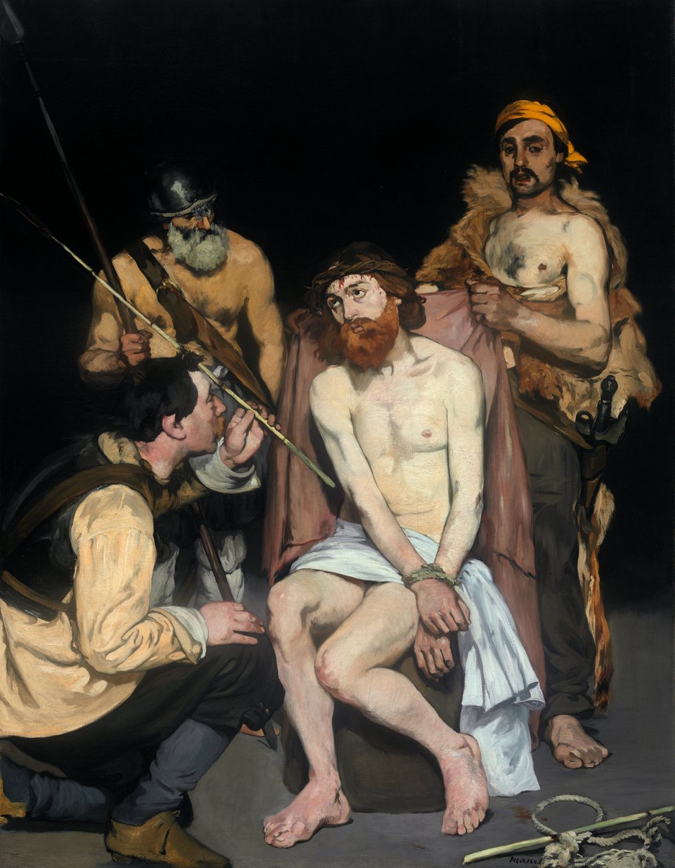 Sotilaiden pilkkaama Jeesus tekijältä Édouard Manet
