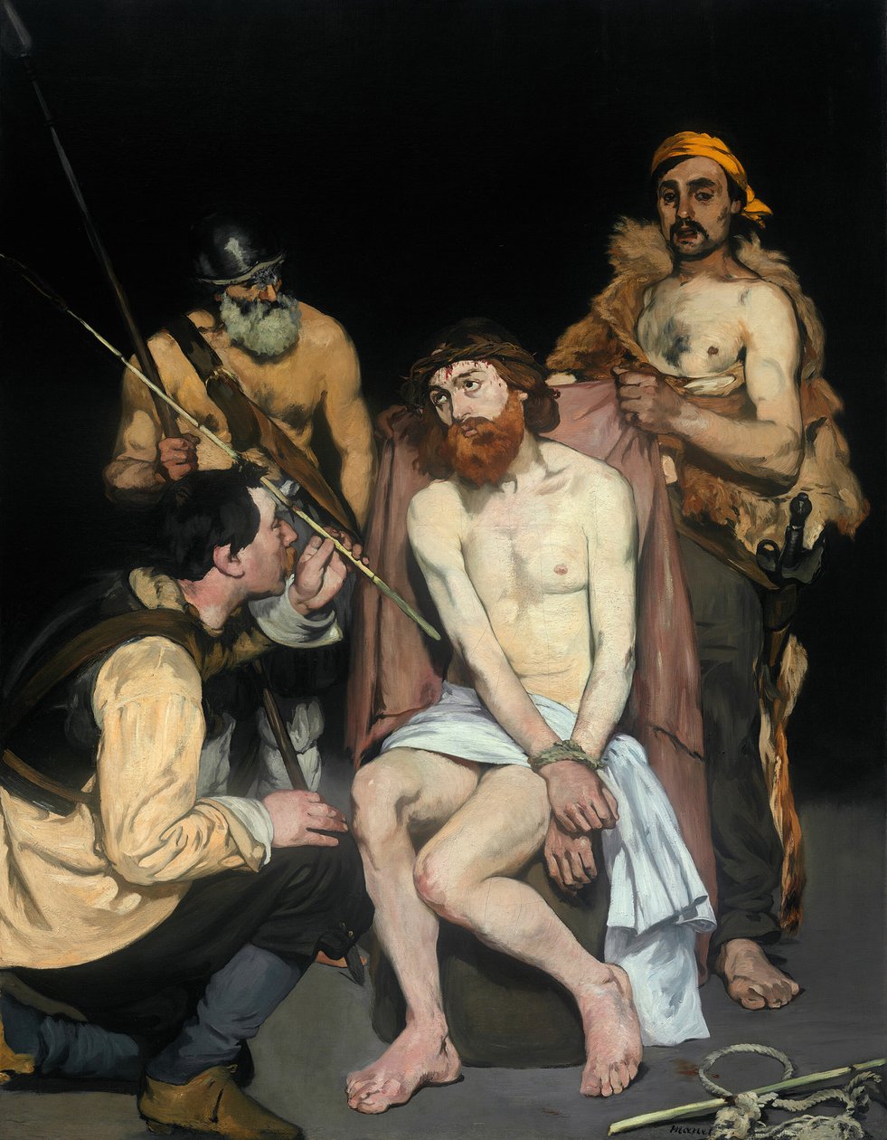 Sotilaiden pilkaama Jeesus, 1865. tekijältä Édouard Manet