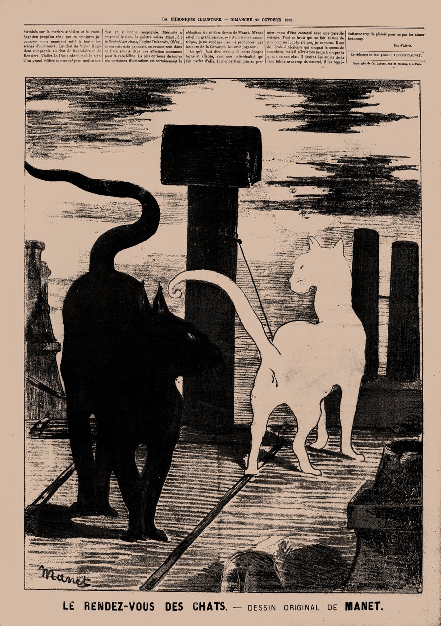 Kissojen kokous, 1869. tekijältä Édouard Manet