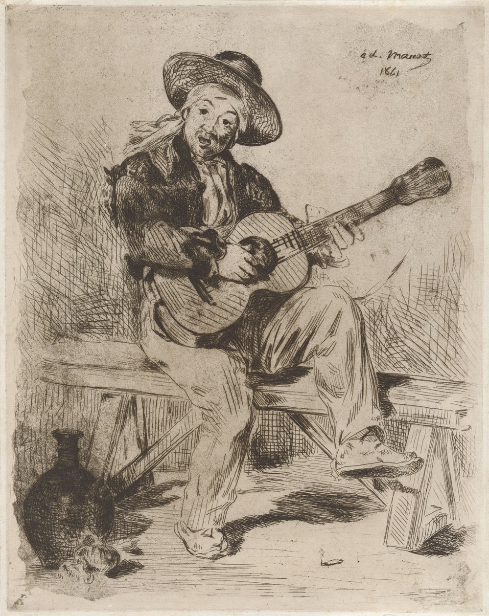 Espanjalainen laulaja eli kitaristi tekijältä Édouard Manet