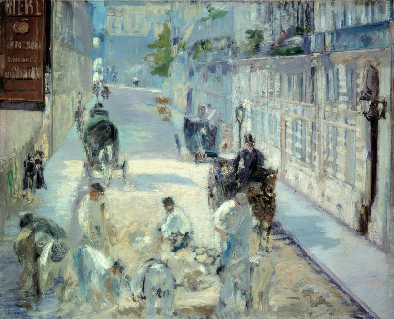 Jalkakäytävän työntekijät Rue Mosnier tekijältä Édouard Manet