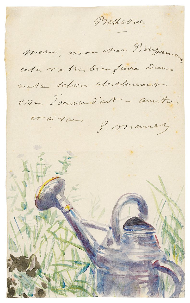 Kirje Félix Bracquemondille, lokakuu 1880 tekijältä Édouard Manet