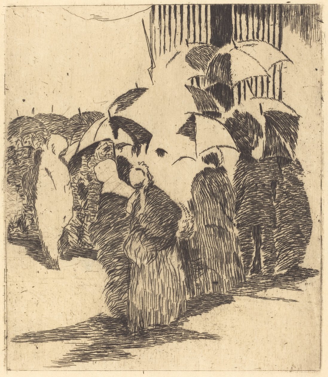 Line lihakaupan edessä Jono lihakaupan edessä, 1870. tekijältä Édouard Manet