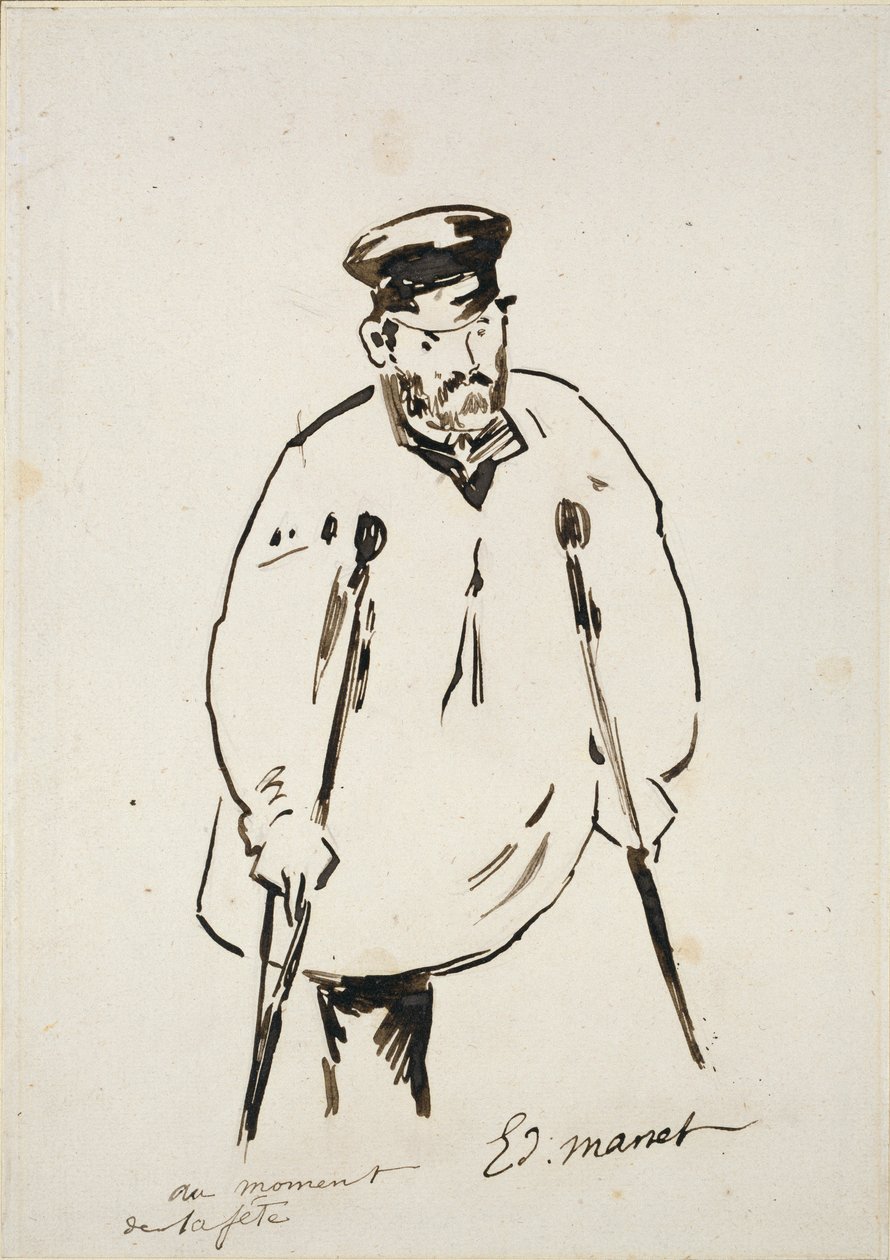 Mies kainalosauvoilla, 1850-1880 tekijältä Édouard Manet