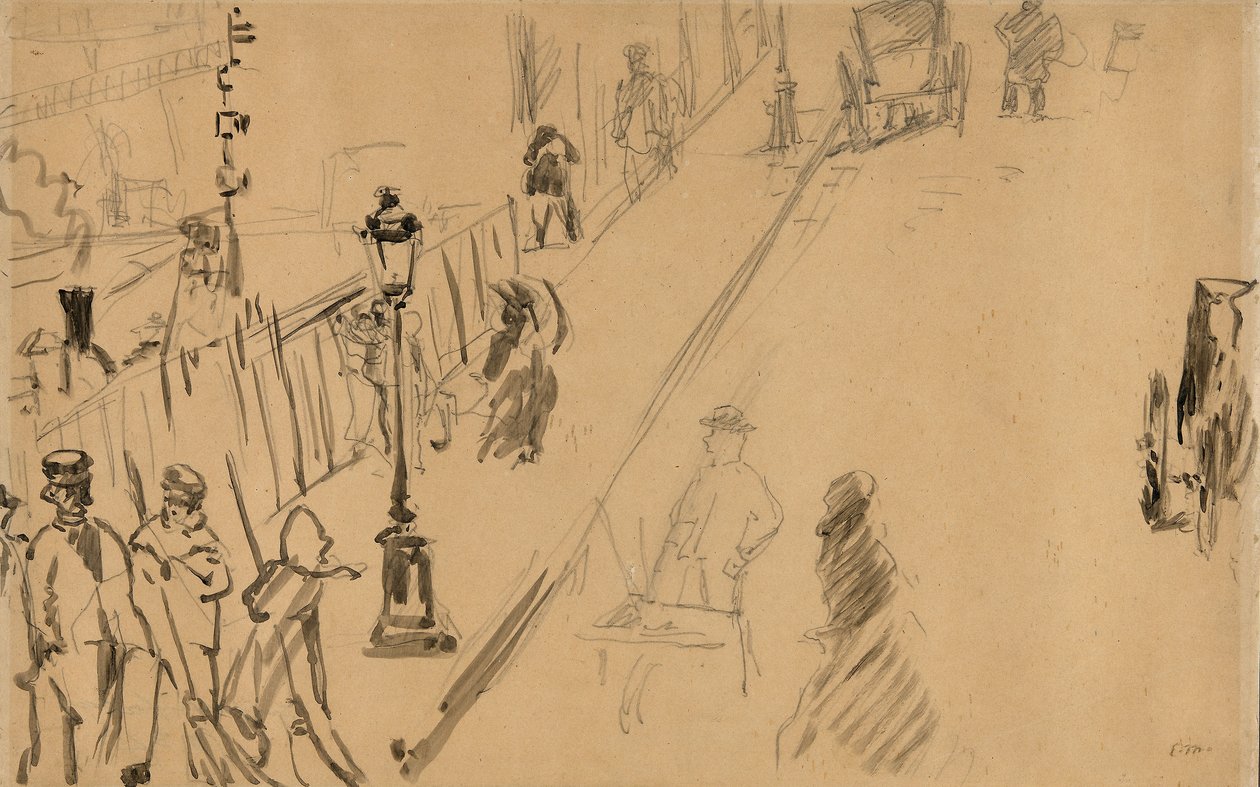 Manet - Rue Mosnier ja kaasulamppu, 1878 tekijältä Édouard Manet
