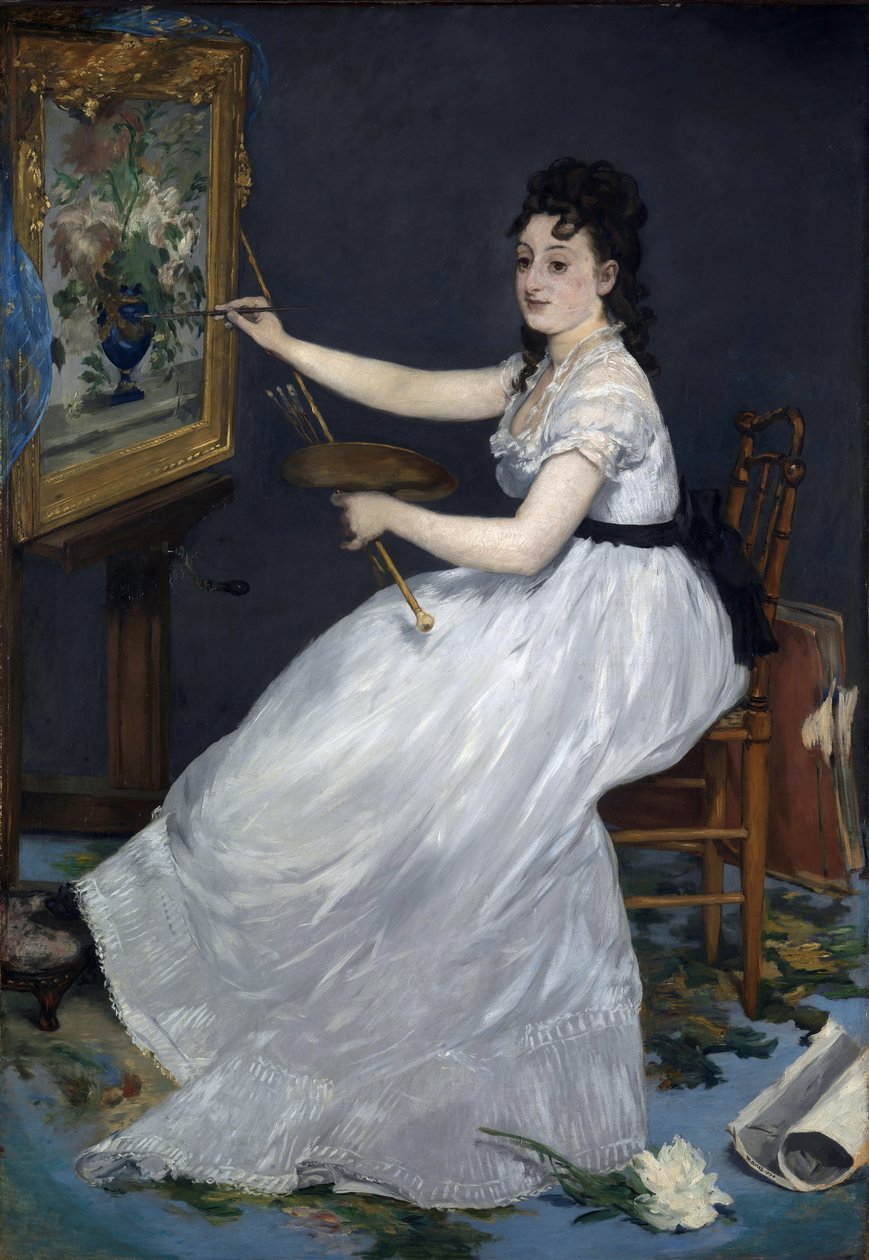 Manet, Edouard (1832-1883) Eva Gonzales (1849-1883) Öljy kankaalle 1870 National Gallery, Lontoo 191x133,4 tekijältä Édouard Manet