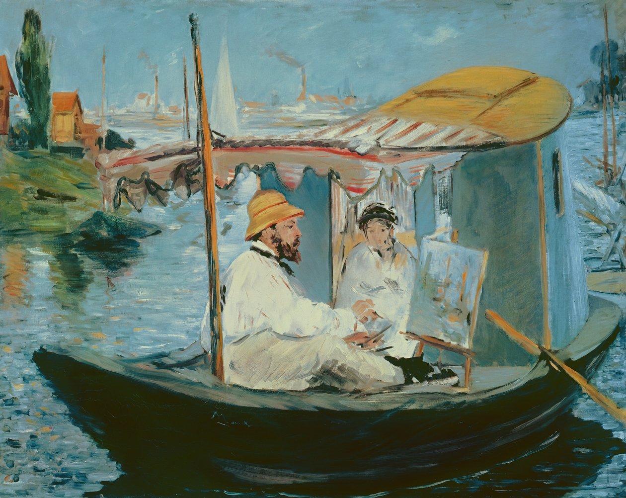 Monet kelluvassa studiossaan tekijältä Édouard Manet