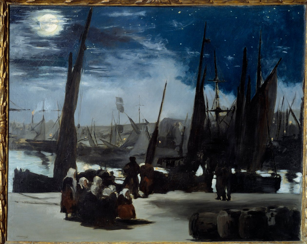 Moonlight Boulognen satamassa Edouard Manet