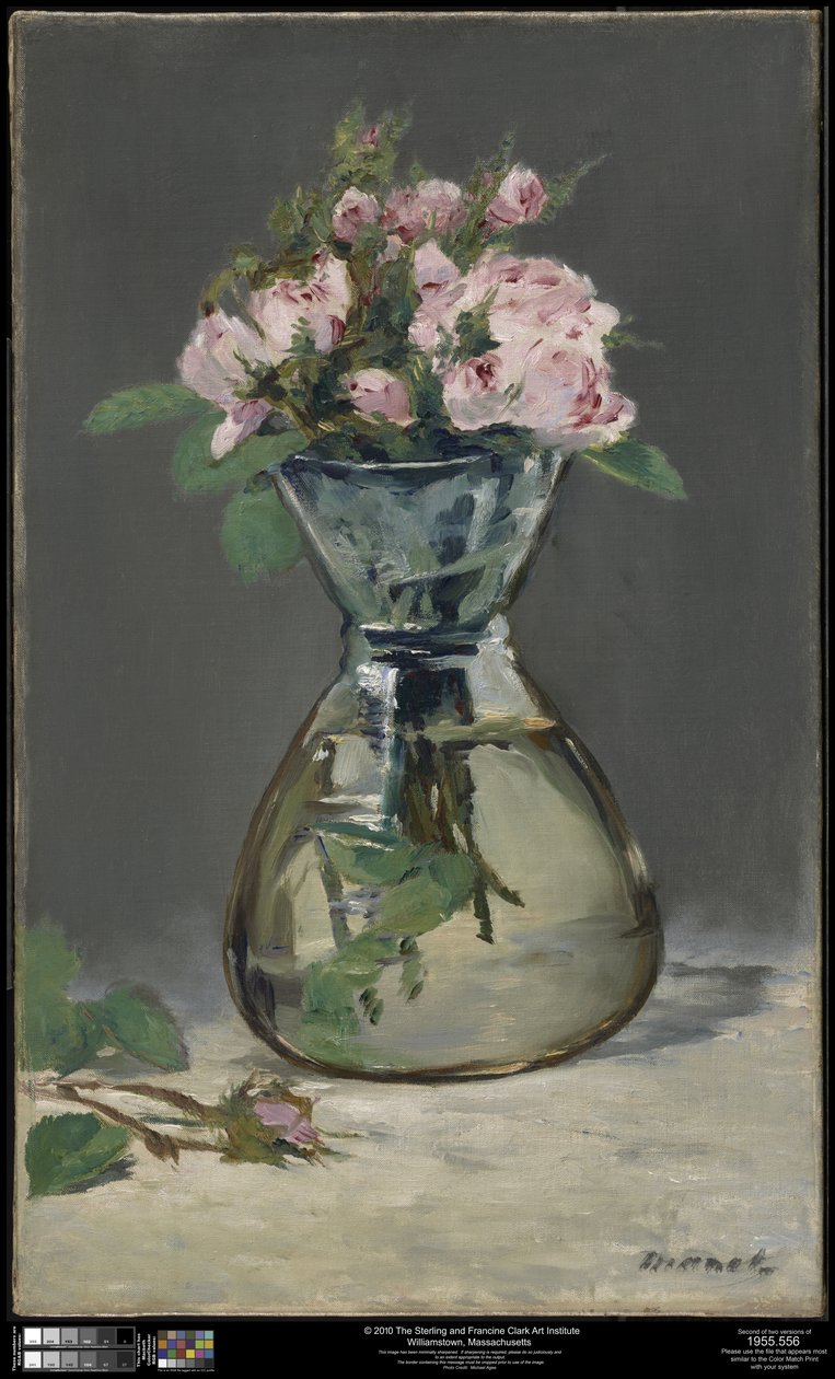 Sammalruusuja maljakossa tekijältä Édouard Manet