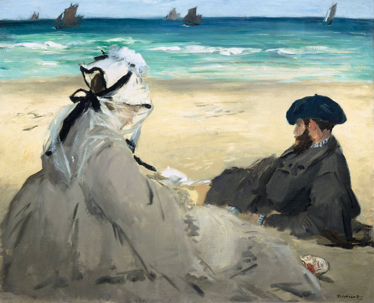 Rannalla, 1873 tekijältä Édouard Manet