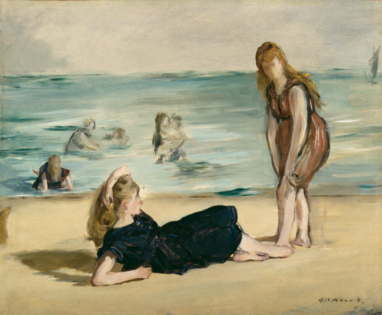 Rannalla, noin 1868 tekijältä Édouard Manet